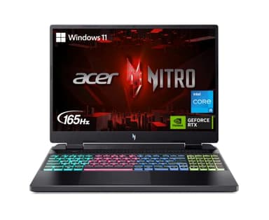 acer Nitro 16 Gaming Laptop | Intel i5-13500H | NVIDIA GeForce RTX 4050 Laptop GPU | 16" 2560 x 1600 165Hz IPS G-SYNC Display | 8GB DDR5 | 512GB Gen 4 SSD | Wi-Fi 6 | RGB Backlit KB | AN16-51-56VR