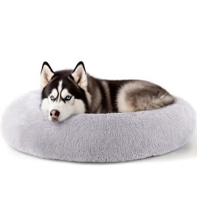 Extra Large Dog Beds, 36 Inch Human Dog Anxiety Relief Comfort Bed, Indestructible & Chew Proof Pet Beds (Light Grey)