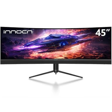 INNOCN 45C1R 45" 5K2K 5120 x 1440p Ultrawide Curved Gaming Monitor, R1500, HDR400, USB Type-C 90W Power Delivery, PIP/PBP, Built-in Speaker, Height Adjustable, Black