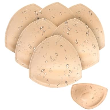 Fypxd 3 Pairs Waterproof Swimsuit Bra Pads Inserts, Bathing Suit Inserts, Sewn Padded Push up Inserts for Bikini Sports - A/B/C Cup
