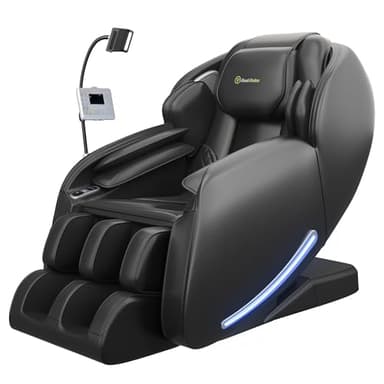 Real Relax 2026 Massage Chair Full Body,Zero Gravity SL-Track Shiatsu Massage Recliner with Upgraded Phone Controller and Holder,APP Control,Child Lock,Pause Button and Led Light,Favor-06,Black