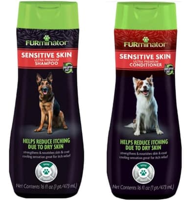 Furminator® Deshedding Ultra Premium Shampoo & Conditioner Bundle for Sensitive Skin. 16oz.