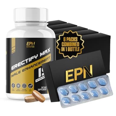 ERECTIFY MAX Pills for Men Fast Acting Erection Support | New Ultra Dosed Male Enhancement to Maximize Blood Flow, Thickness & Boost Libido | Horny Goat Weed + 18 Ingredients - 60 Tablets