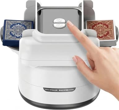 RAFGALDEX Automatic Card Shuffler, 4 Deck High Capacity Quiet Electric Shuffler Machine with Rechargeable Battery, for Poker, Blackjack, UNO & Casino Games