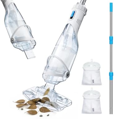 InoKraft Pool Vacuum for Above Ground Pool, Cordless Pool Vacuum for Inground Pools, Rechargeable Pool Cleaner with Powerful Suction, Above Ground Pool Vacuum with 59” Extendable Pole, Blue