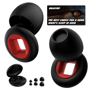 Motorcycle Ear Plugs Wind Noise,45db Moto Earplugs Riding,Motorcycle Hearing Protection,Reusable Wind Noise Cancelling Earplug for Motorbike,Touring,Racing,Riding,Sleep,Concerts (Black and Red)