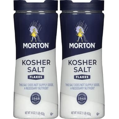 Morton Salt Coarse Kosher Bottle, Kosher Salt Coarse, 1Lb, 2 Pack