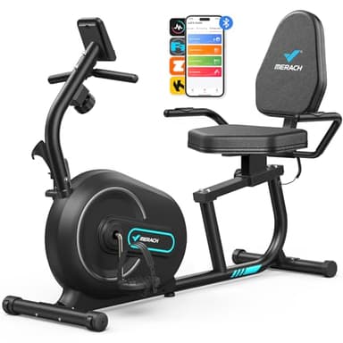 MERACH Recumbent Exercise Bikes for Home with Smart Bluetooth Equipment Exercise Bikes App,LCD,Heart Rate Handle Stationary Bikes for Home, Magnetic Recumbent Exercise Bike for Seniors Gym S08/S23