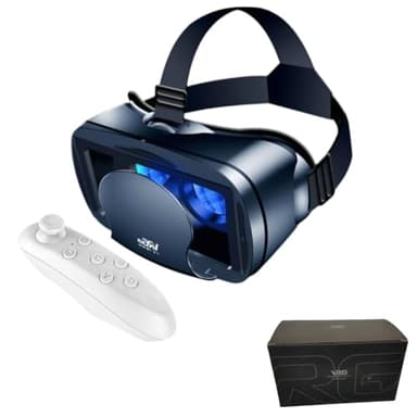3D VR Headset Virtual Reality Glasses Headset with Controller with iPhone or Android Compatible 5-7 inch, for Mobile Games & Movies