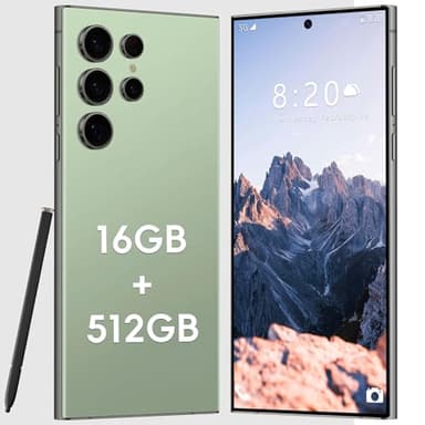 Ghoxrxal I24 Ultra 5G Unlocked Smartphone, 16+ 512GB, Android 14 Unlocked Cell Phone, 6.8" HD+ Screen, 6800mAh Battery, 128GB Expandable Storage, Face ID/Fingerprint Lock/GPS, Built-in Pen (Cyan)