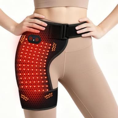 Yabuu Cordless Heated Massage Pad for Hip,Sciatica Pain Relief,Biut-in 5000mAh Battery with 3-Speed Temperature Control,Soothing Vibration,Electric Heating Pad for Lower Back,Thigh,Hips,Ideal Gift