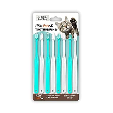 H&H Pets Toothbrush for Small Dogs & Cats - Soft and Extra Small Toothbrush Designed for Cats, Puppies, and XS Breed Dogs Like Teacups, Chihuahuas, Yorkshire, and Poodle, 8 Count Pack