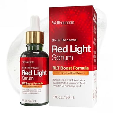 Red Light Therapy Activation Serum for Face & Neck — Clinically Formulated to Amplify RLT Results — Green Tea, Niacinamide, Hyaluronic Acid, Aloe Vera, Vitamin C, Licorice Root Extract — 1 fl. oz.