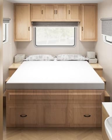 Ferlizer [RV Short Queen Mattress, 4" Memory Foam Topper with Ultra Soft Cover, CertiPUR-US Certified, 60"*75", Perfect for RVs, Campers and Trailers
