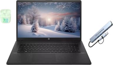 HP 17.3" Business Laptop Computer, 10-Core Intel Core i5, Windows 11, PLUSERA Earphones, Black (64GB RAM | 2.2TB Storage)