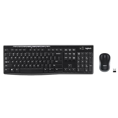 Logitech MK270 Wireless Keyboard and Mouse Combo for Windows, 2.4 GHz, 8 Multimedia Keys, PC, Laptop, Wireless Keyboard Compact Mouse Combo - Black