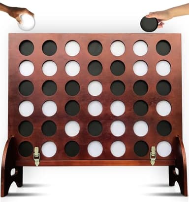 Swooc Games - Giant Four in a Row (All Weather) with Carrying Case & 60% Quieter Design - Giant Connect Game Outdoor for Adults and Family - 4 in a Row Life Size Yard Games for Kids and Adults