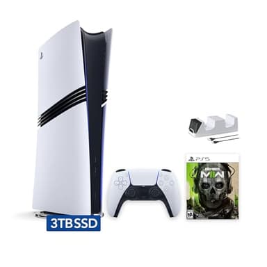 Sony PlayStation 5 Pro 3TB Digital Edition Call of Duty Modern Warfare II Bundle and Controller Charger - White, Flagship Pro PS5 Upgraded 3TB Ultra Fast SSD Gaming Console [video game] [video game] [video game] [video game]