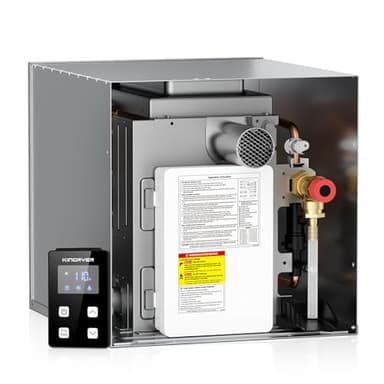 KINGRVER Tankless RV Water Heater 48,000 BTU, Instant On-Demand Hot Water, 12V DC, Wired Remote Controller, Compact Fit for Most RVs, Energy-Saving & High-Altitude Ready