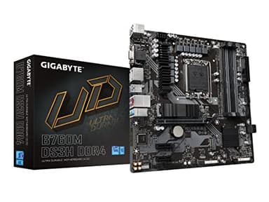 GIGABYTE B760M DS3H DDR4 Intel LGA 1700 mATX Motherboard, Supports Intel Core 14th/13th/12th Gen, DDR4, 6+2+1 Power Phase, 2X M.2, PCIe 4.0, USB-C, 2.5GbE LAN, Q-Flash Plus, PCIe EZ-Latch