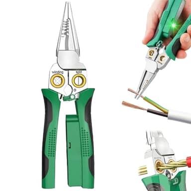 8 In 1 Wire Stripper With Voltage Tester, Multi-Function Electric Wire Stripping Tool For Cutting And Pulling Pliers, Electrician Repair Tool, Wire Strippers Electrical (Green)