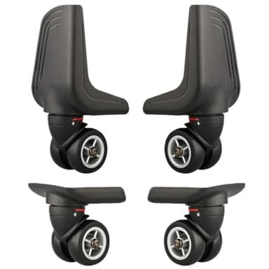 360 Degree Swivel Mute Repair Replacement Luggage Wheel Suitcase Wheels Parts Spinner (W078#) (Front & Back Wheels (Set of 2 Pairs))