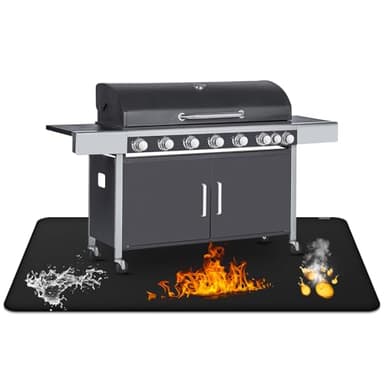 30 x 48inch Grill Mat for Outdoor Grill,Double-Sided Fireproof Grill Pad,Perfect for Outdoor Barbecue Spots,Fireproof, Waterproof, and Oilproof BBQ Protector for Decks and Patios