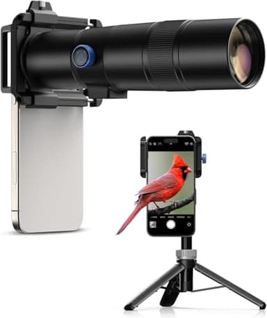 MIAO LAB 30X Telephoto Lens, High Power HD Telephoto Phone Lens with Adjustable Tripod and Universal Phone Clip, Phone Lens Attachment for iPhone & Android