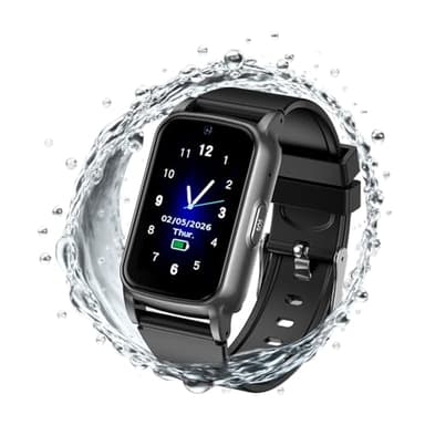 Fajocru Fall Detection Smart Watch for Seniors with GPS Tracking & HD Video Call – Family Alert System, 4G Standalone Safety Watch for Dementia/Alzheimer’s Caregivers (Modern, Black)