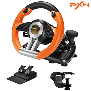 PXN PC Racing Wheel, V3 PRO 180 Degree Universal USB Car Sim Game Steering Wheel with Pedals for PC, Xbox One, Xbox Series S/X, PS3, PS4, Switch