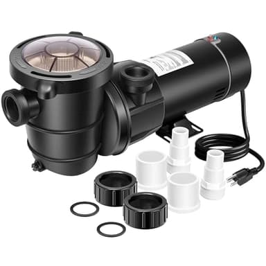 VIVOHOME 2.0 HP Above Ground Swimming Pool Pump Dual Speed 1.5" & 1.25'' Inlet/Outlet 115V Energy Saving w/Strainer Basket