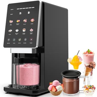 Ice Cream Maker & 10-in-1 Frozen Treat Maker, 20 oz (3 Pints), Mix-In + Re-Spin for Creamy Texture, Gelato, Sorbet, Slushie, Frozen Yogurt & Smoothie Bowls Machine for Homemade, Recipe Guide