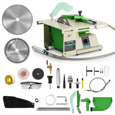 Flyrivergo Pro Lapidary Saw for Cutting Rocks, 110V 1380W Jewelry Rock Saw Rock Cutter for Crafts Lapidary Equipment for Heavy Duty Gemstone Cutting Grinding Woodworking Carving