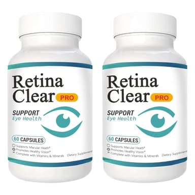 Vunexo Retina Clear Pro Eye Health Support Supplement, with Minerals and Vitamins, Lutein and Bilberry Extract Supports Visual Clarity, Eye Fatigue Relief & Focus（2PCS