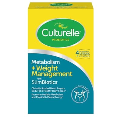 Culturelle Metabolism + Weight Management with SlimBiotics® Probiotic Capsules – 30 Count – Helps Safely Manage Weight - Promotes Healthy Metabolism and Physical & Mental Energy