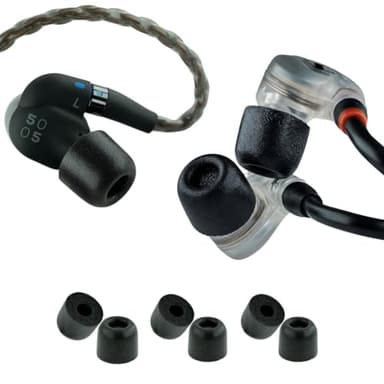 Comply 500 Core Series Memory Foam Replacement IEM Ear Tips, Black (S/M/L)