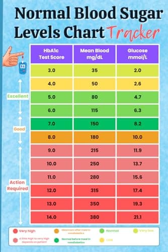 Normal Blood Sugar Levels Chart Tracker: Blood Sugar Tracker Log Book, Daily Diabetic Glucose Diary with Mood and Weight Tracker (6X9 Inches - 110 Pages)