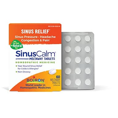 Boiron SinusCalm Tablets for Sinus Pain Relief, Runny Nose, Congestion, Sinus Pressure, Headache - 60 Count