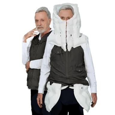 Zowdrix Smart Anti-Fall Air-bag Vest for Elderly, Smart Anti-Fall Clothing with 320°All-Inclusive Protection, for Outdoor Use Black-M