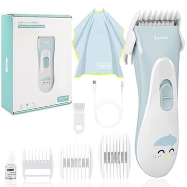 Eanceil Baby Hair Clippers, Ceramic Blade Electric Kids Hair Trimmer, Ultra-Quiet Cordless Rechargeable Waterproof Haircut Kit for Kids & Adult