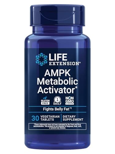 Life Extension AMPK Metabolic Activator*, Hesperidin, G. pentaphyllum, Fight unwanted Belly Fat, Target Overall Fat, Gluten-Free, Vegetarian, 1-Daily, Non-GMO, 30 Tablets
