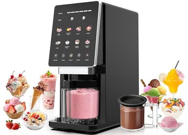 Ice Cream Maker & 10-in-1 Frozen Treat Maker, 20 oz 1 Pint, Mix-In + Re-Spin for Creamy Texture, Gelato, Sorbet, Slushie, Frozen Yogurt & Smoothie Bowls Machine for Homemade, Recipe Guide