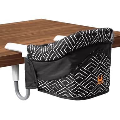 MTWML Portable High Chair for Table,Hook On High Chair that Attaches to Table,Space Saver Clip On Counter Seat for Baby,Easy Clean Baby Feeding Clamp Seat with Carry Bag for Travel(Stripe-Black)