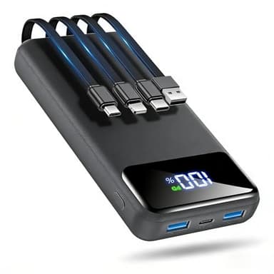 OHOVIV Portable Charger Power Bank 50000mAh Battery Pack, 22.5W Fast Charging PowerBank with Built in Cables,Travel Camping Essential USB-C Portable Phone Charger for iPhone Samsung Pixel Android iPad