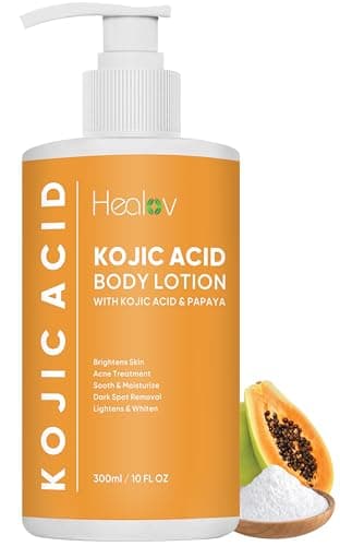 Kojic Acid Lotion – Skin Brightening Body Lotion for Age Spots, Hyperpigmentation, Intimate Areas – Dark Spot Remover, Reduces Acne, Scars and Evens Tone – Kojic Acid Cream for Brighter, Glowing Look