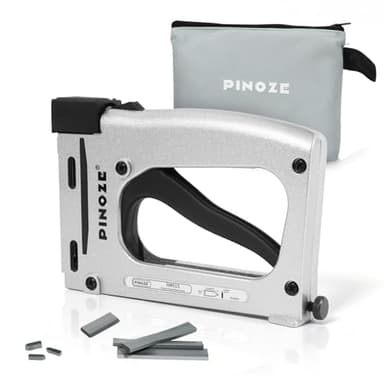 PINOZE Point Driver HM515 Manual Tool with 2000-Count Flexible Point Nails and Tool Pouch, Picture Framing Tool for DIY Crafts, Frame Point Driver, Picture Frame Stapler/Nailer/Tacker (Silver)