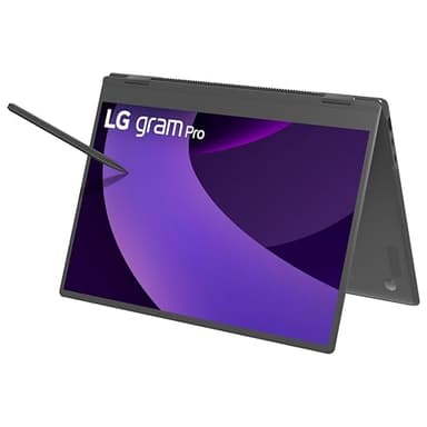 LG gram Pro 2in1 16-inch Lightweight Touchscreen Laptop Computer, Intel Evo Edition Powered by Intel Core Ultra7 255H Processor, Windows 11 Home, 32GB RAM, 2TB SSD - Obsidian Black