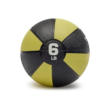 Amazon Basics Weighted Medicine Ball for Core Strength, Strength Training, Full-Body Workouts and Balance Exercises, 6 Pounds, Yellow/Black