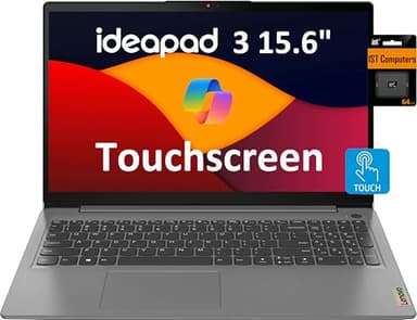 Lenovo IdeaPad 3 15.6" FHD Touchscreen Laptop (16GB RAM, 512GB SSD, Intel Core i3) for Home & College Student, Narrow Bezel, Webcam, 12-Hour Long Battery Life, NumPad, IST SD Card, Win 11 Home in S