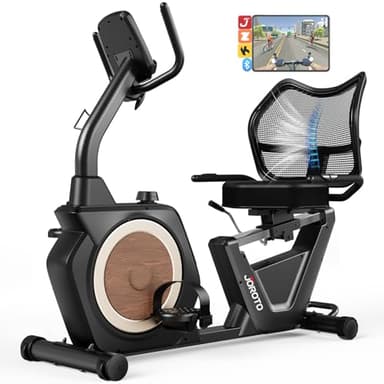 JOROTO Recumbent Exercise Bike for Home, Magnetic Recumbent Bike for Seniors Adults, 400LBS Capacity, Wide Cushioned Seat & Back with Smart APP, Backlit LCD Monitor, Heart Rate Handle